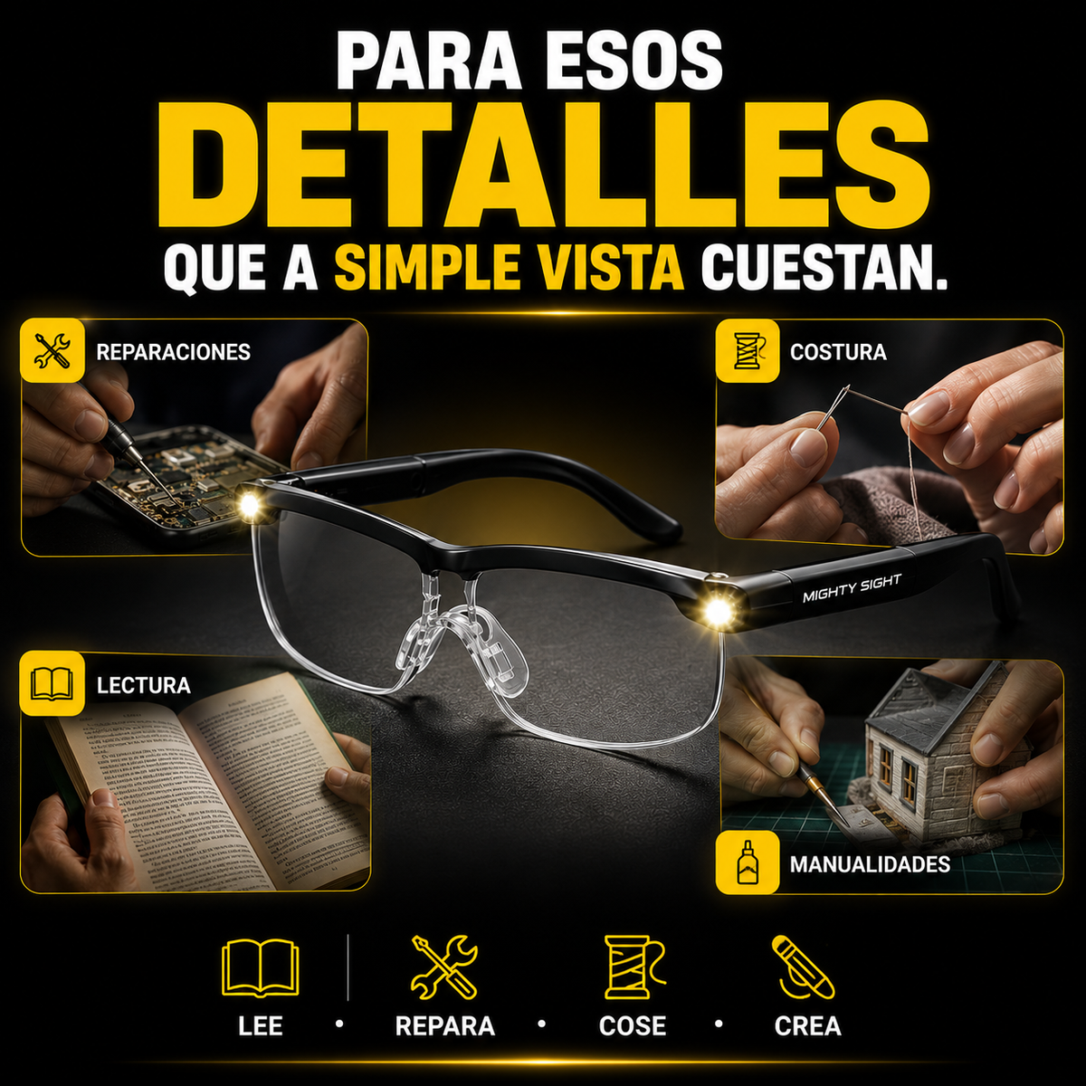ZoomFlash® Gafas con Zoom y Linterna
