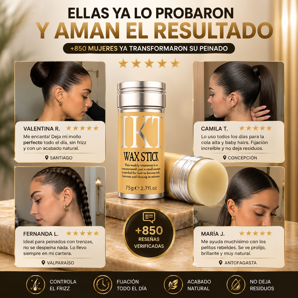 IKT WAX STICK® Adiós al Frizz en Segundos