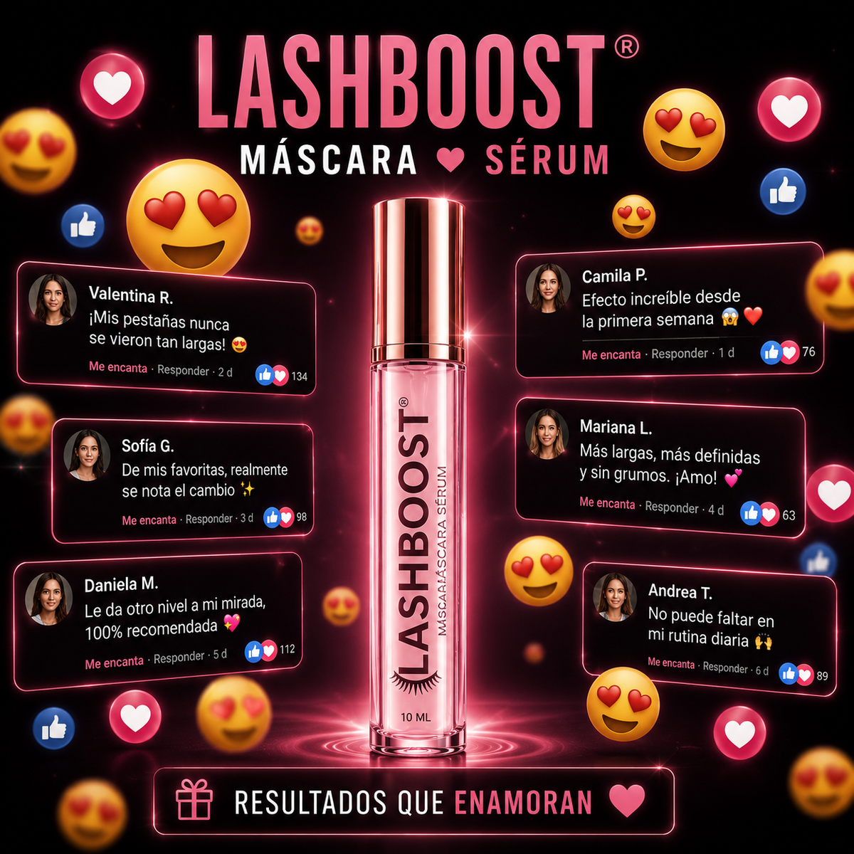 LASHBOOST® 2X1 Pestañas Más Largas y Voluminosas