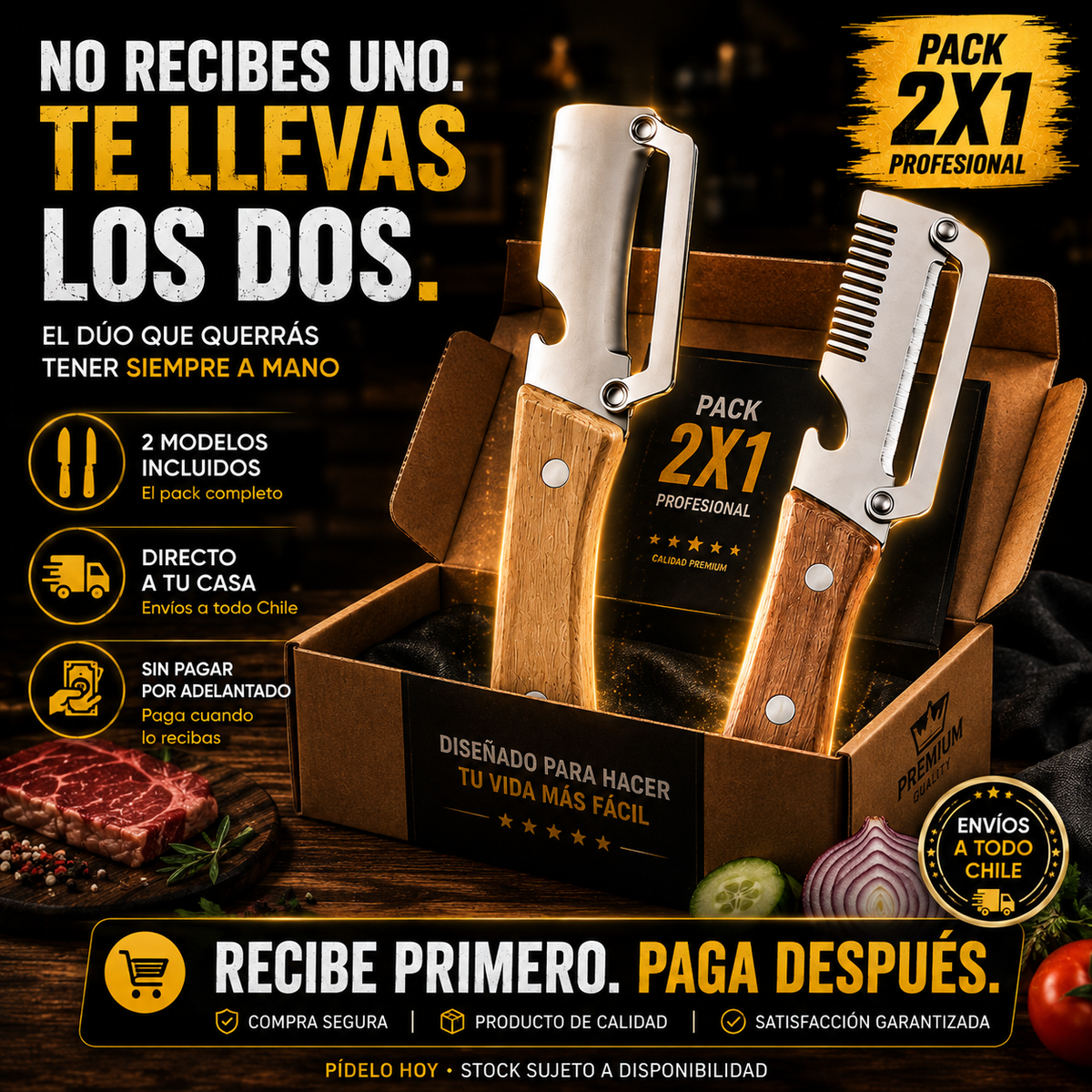 CHEFBLADE® 2X1 CUCHILLOS PROFESIONALES