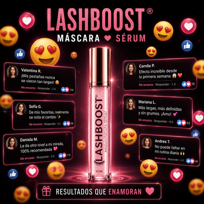 LASHBOOST® 2X1 Pestañas Más Largas y Voluminosas