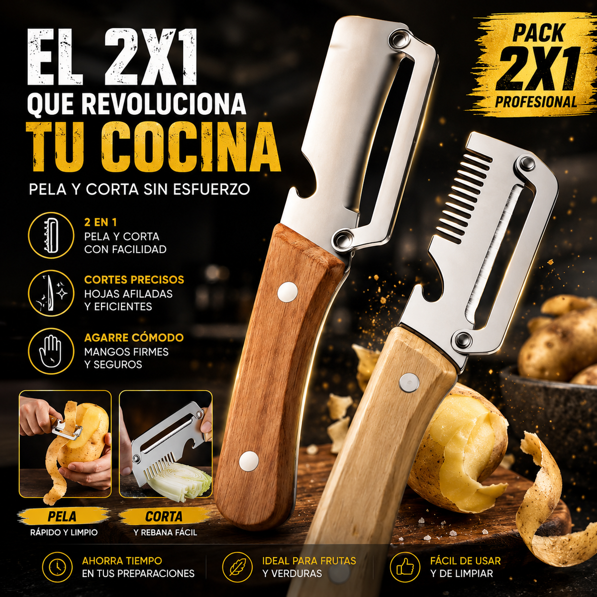 CHEFBLADE® 2X1 CUCHILLOS PROFESIONALES
