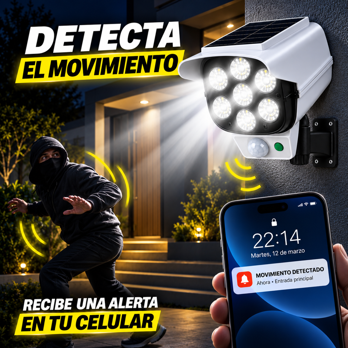 SUNSHIELD® | Foco Solar LED Tipo Cámara