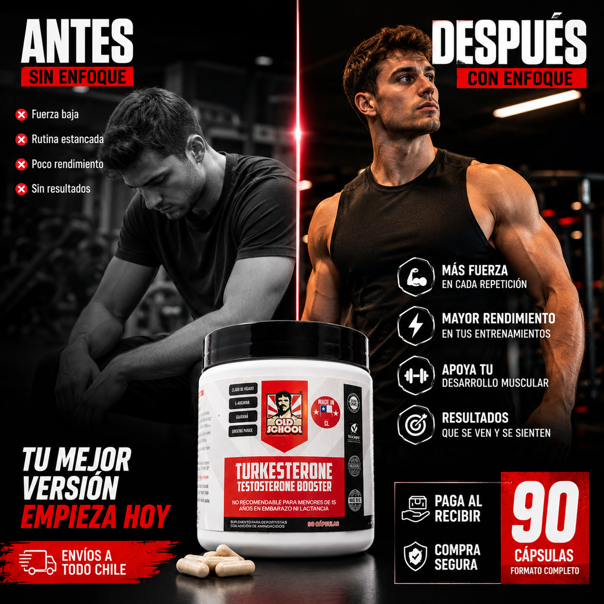 ¡2X1! TURKESTERONE® Más Fuerza y Rendimiento!