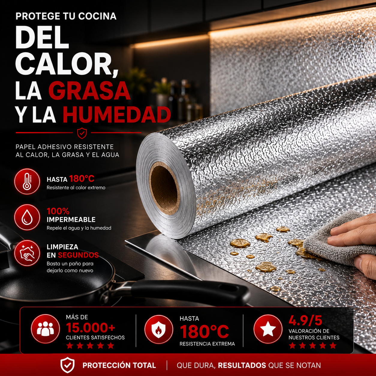 PAPEL DE ALUMINIO AUTOADHESIVO DE COCINA