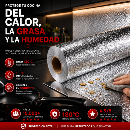 PAPEL DE ALUMINIO AUTOADHESIVO DE COCINA