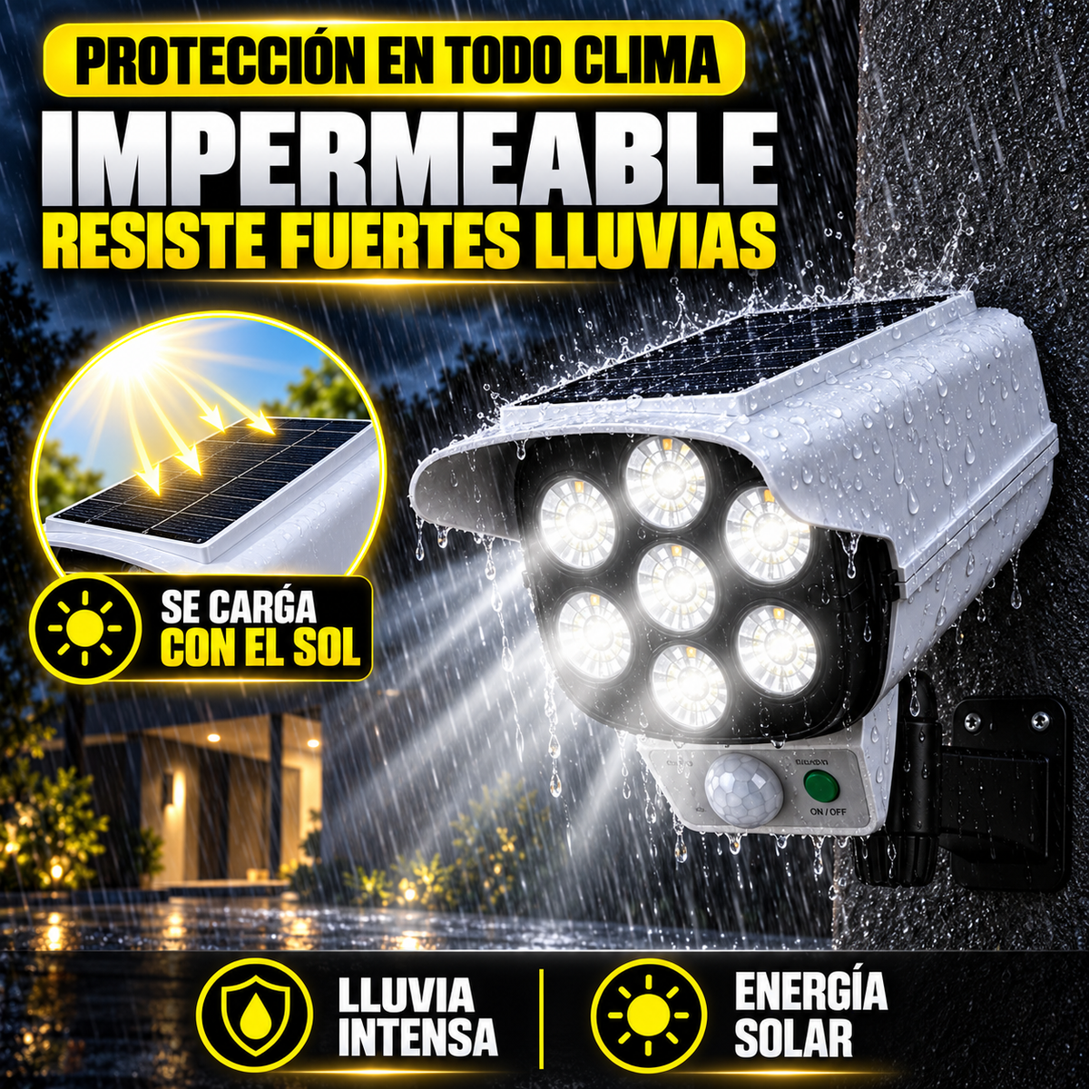 SUNSHIELD® | Foco Solar LED Tipo Cámara