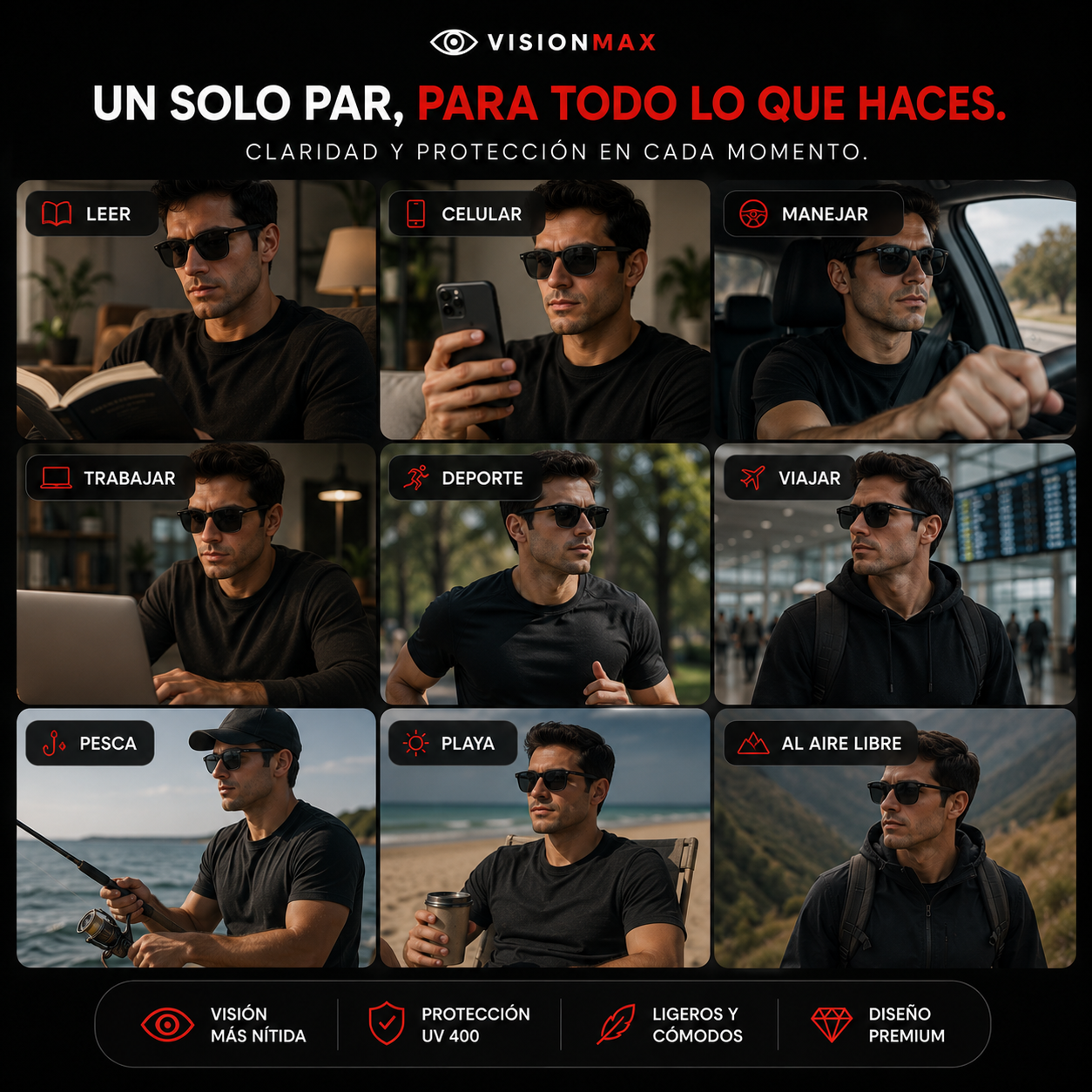 VisionMax® Gafas Inteligentes 4 en 1