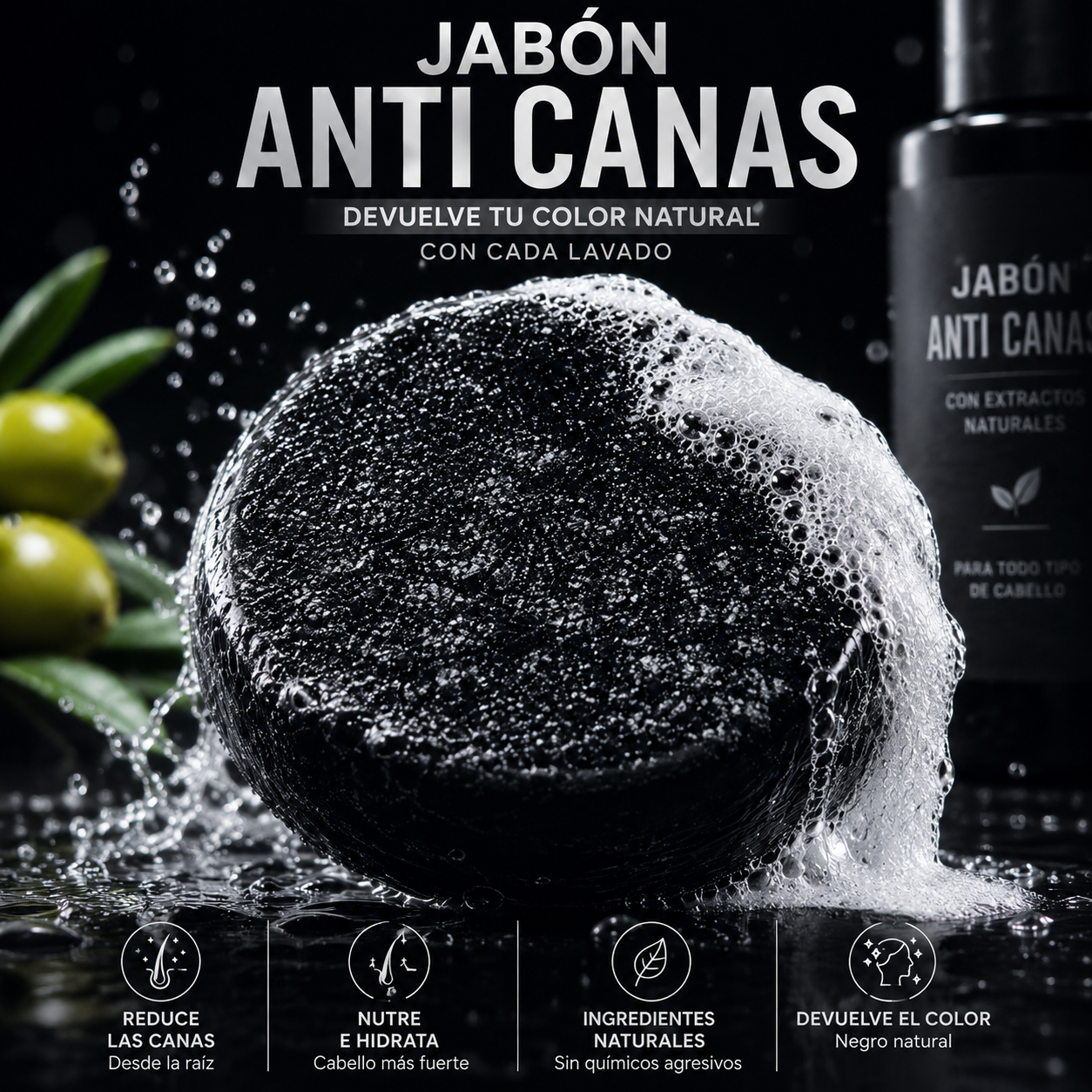 Y - BARRA DE SHAMPOO NEGRO ANTI CANAS