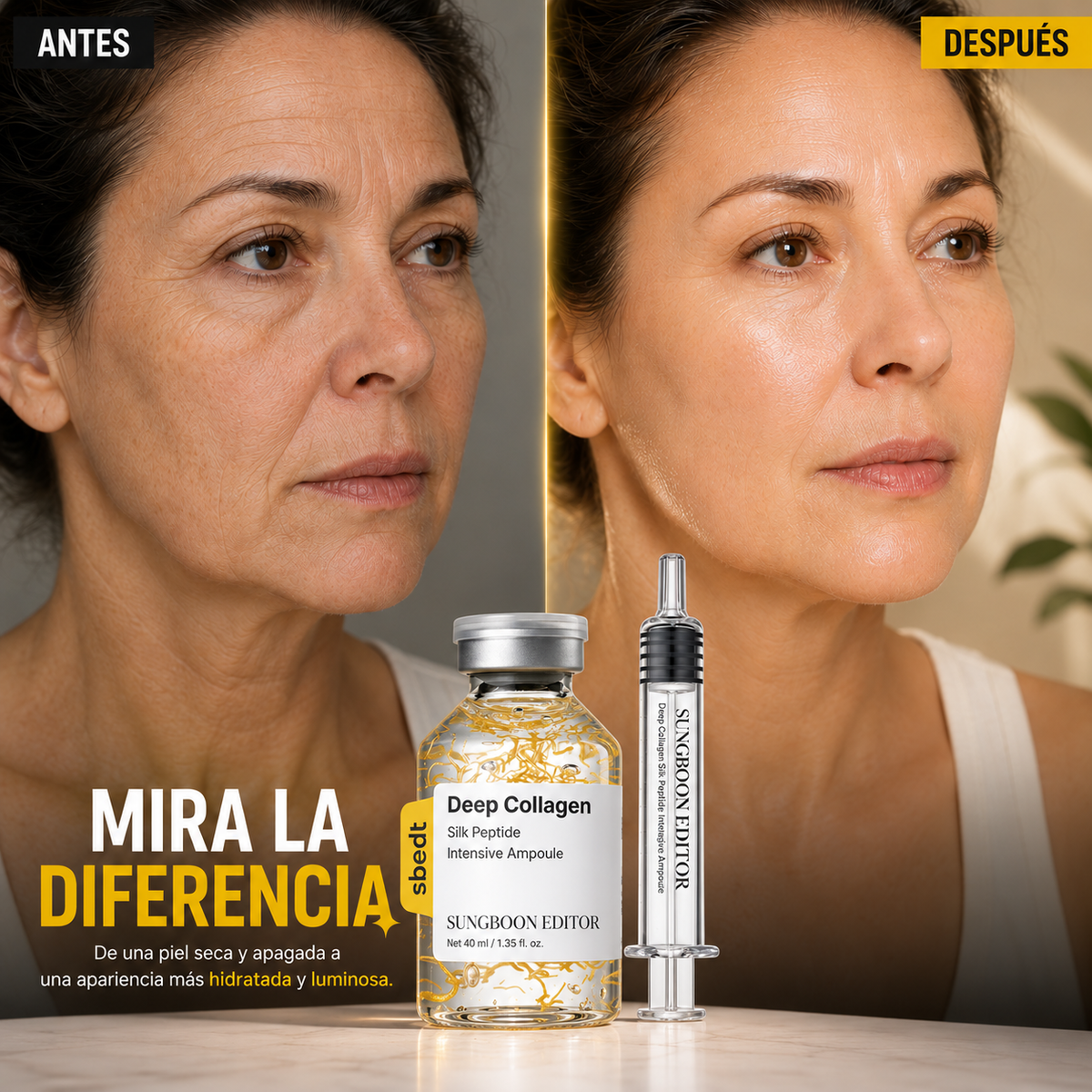 ¡2X1! Deep Collagen® | Sérum Reafirmante Intensivo con Péptidos de Seda