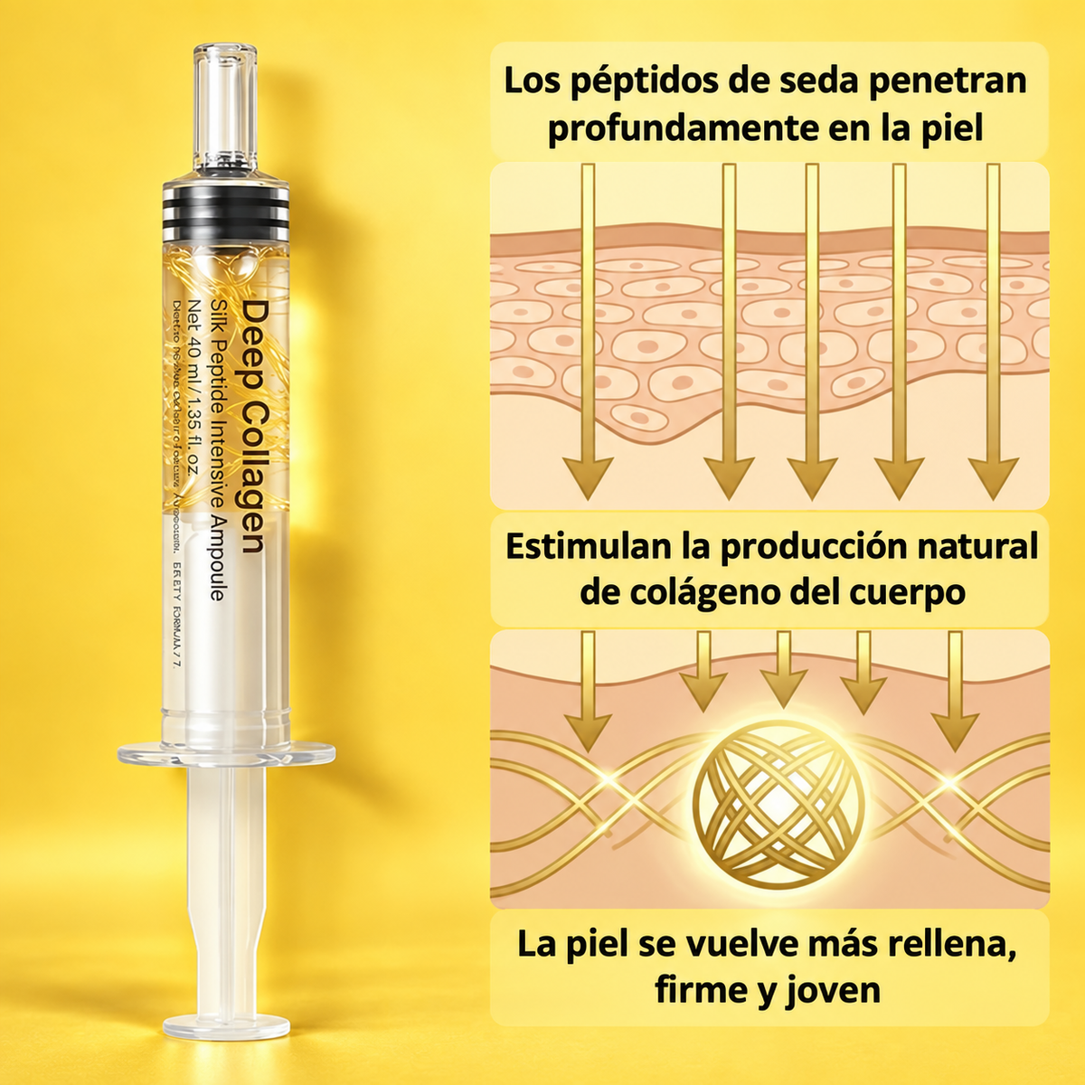 ¡2X1! Deep Collagen® | Sérum Reafirmante Intensivo con Péptidos de Seda