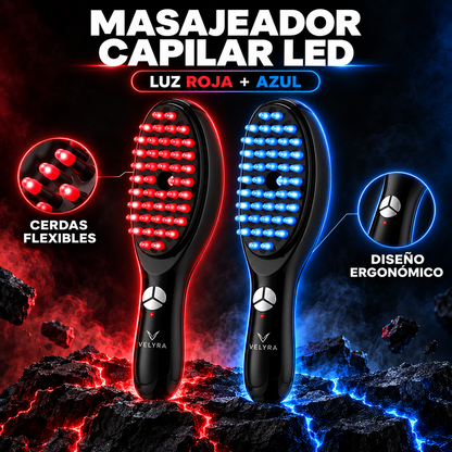 VELYRA® | Masajeador Capilar 2 en 1 LED Crecimiento y Anticaída
