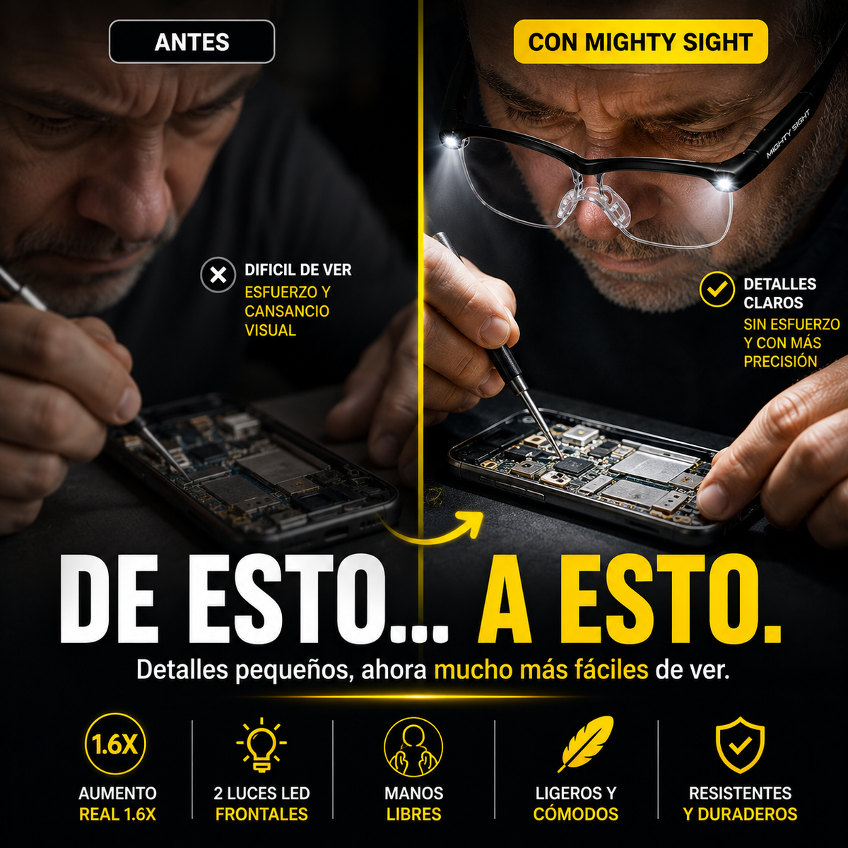ZoomFlash® Gafas con Zoom y Linterna