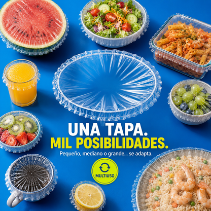 ¡ESTIRA, CUBRE Y LISTO! — Cubiertas Elásticas para Alimentos