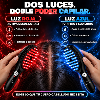 VELYRA® | Masajeador Capilar 2 en 1 LED Crecimiento y Anticaída