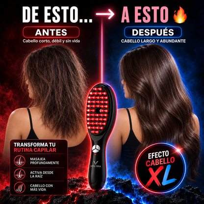 VELYRA® | Masajeador Capilar 2 en 1 LED Crecimiento y Anticaída