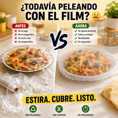 ¡ESTIRA, CUBRE Y LISTO! — Cubiertas Elásticas para Alimentos