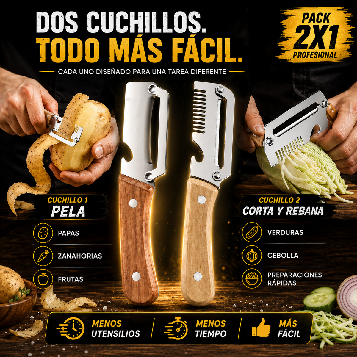 CHEFBLADE® 2X1 CUCHILLOS PROFESIONALES